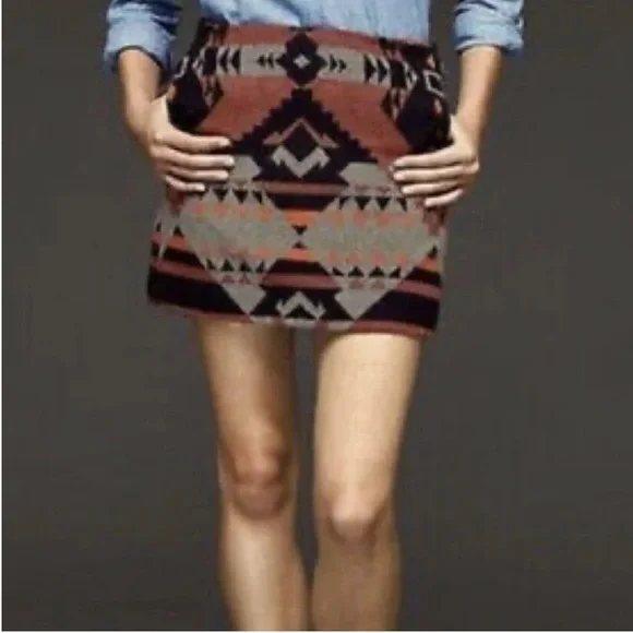 Gap NWT Tribal Print Mini Skirt Sz 8 - Picture 2 of 9